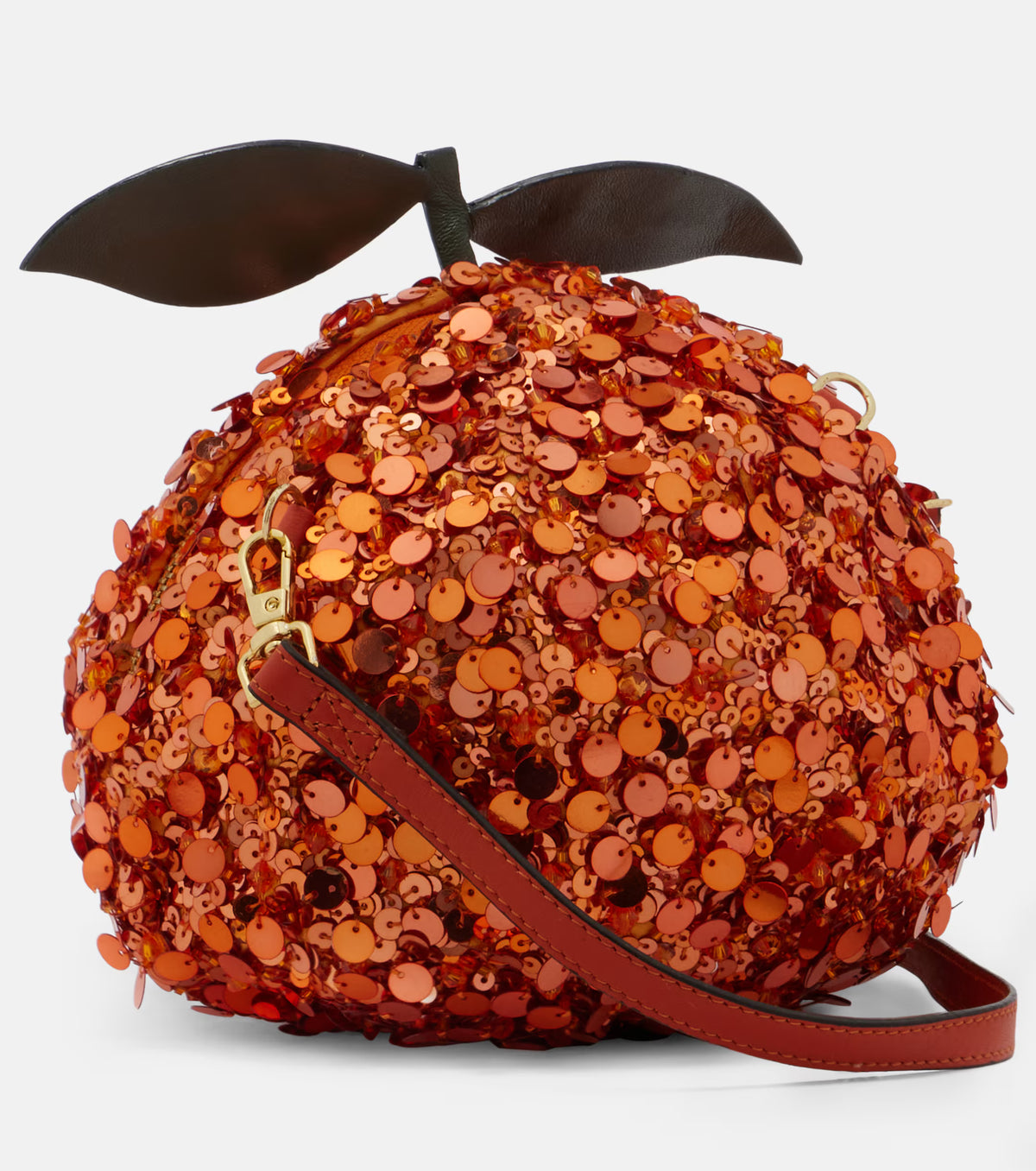 Alémais Orange Mini Sequined Crossbody Bag