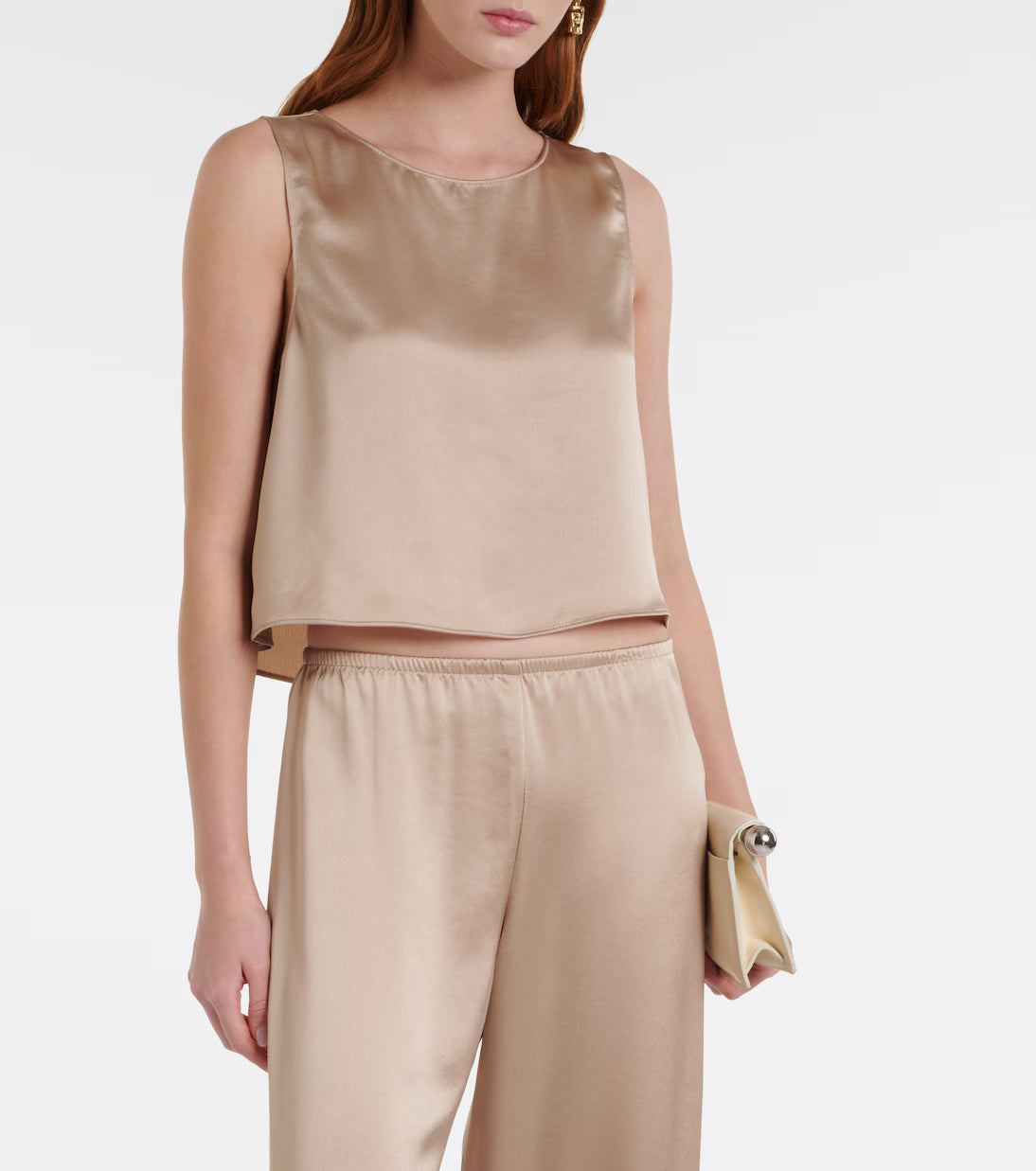 Leset Barb Satin Top