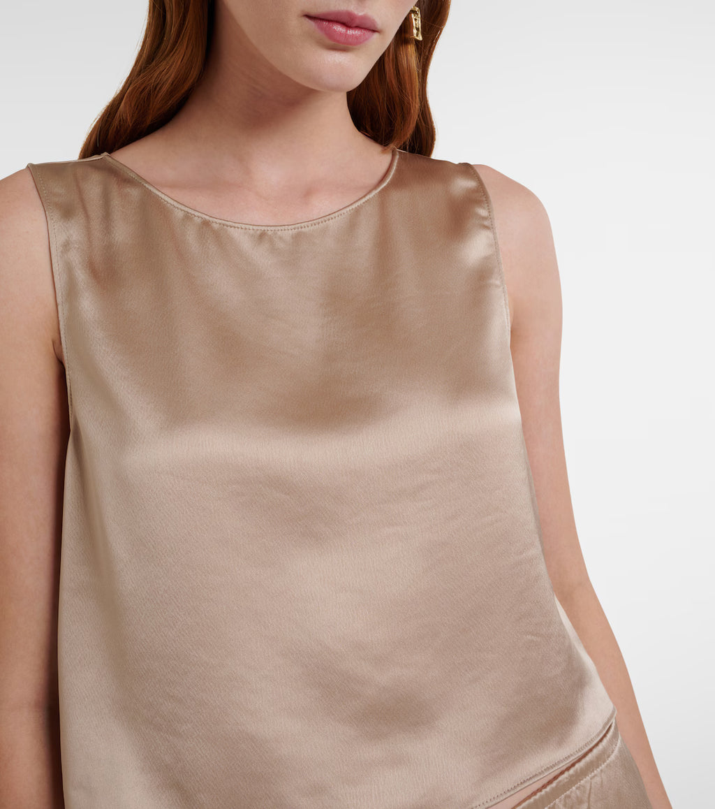Leset Barb Satin Top
