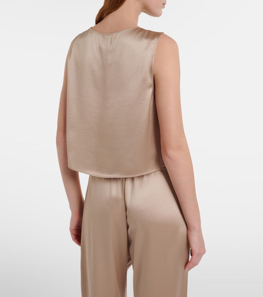 Leset Barb Satin Top