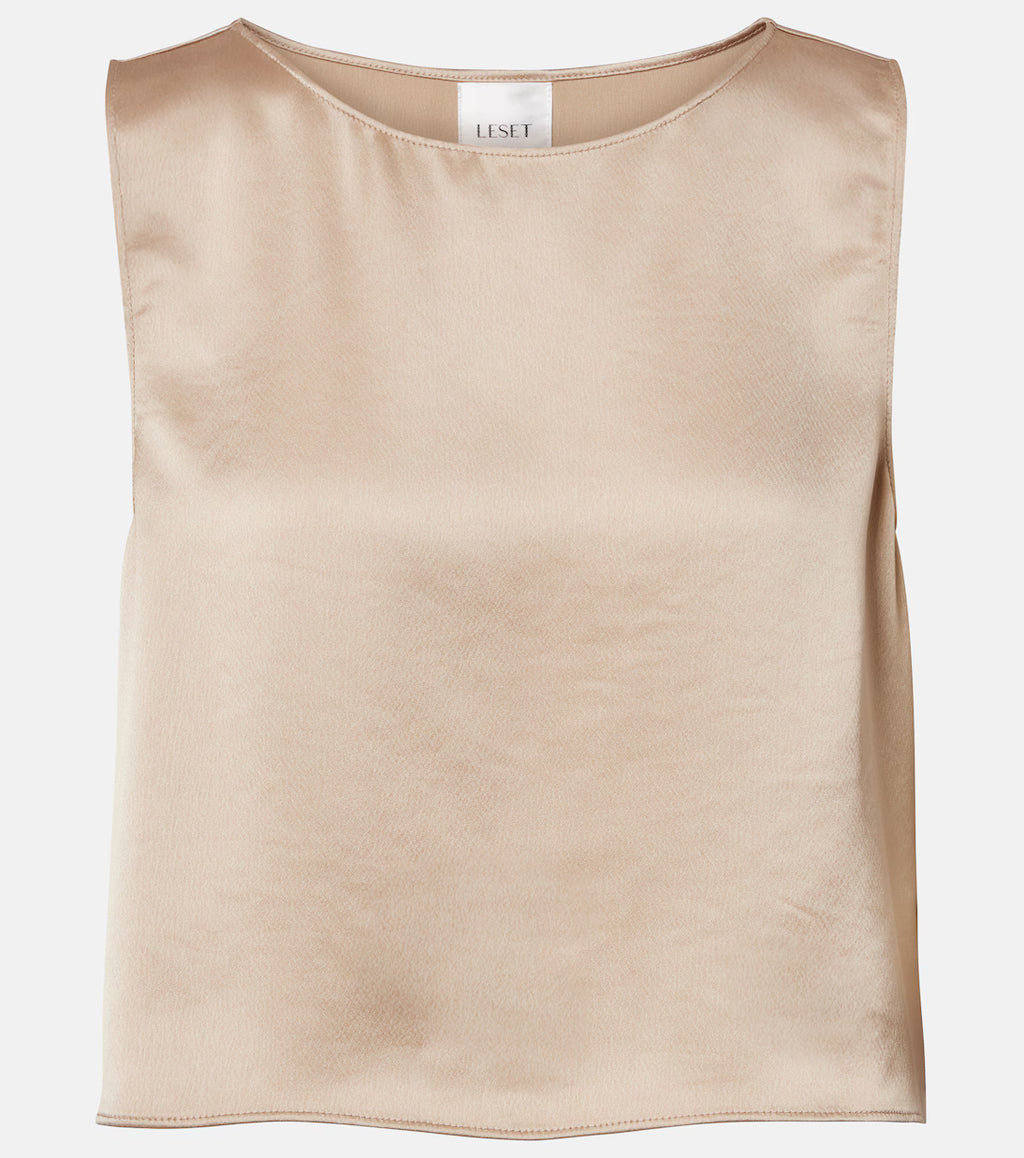 Leset Barb Satin Top