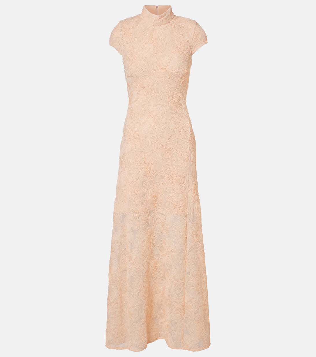 Rotate Floral Embroidered Tulle Maxi Dress