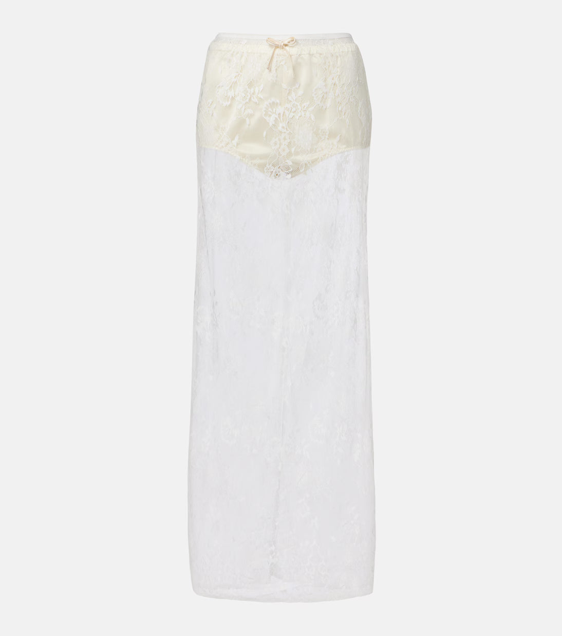 Aya Muse Eteri Bow-Detail Floral Lace Maxi Skirt
